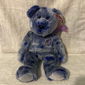 Ty Beanie Buddy Periwinkle the E Beanie Baby Bear, 2001 Retired & New